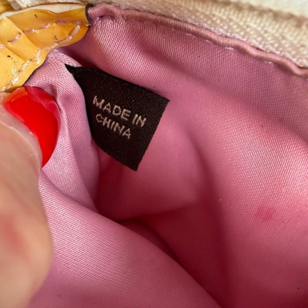 Y2K Coach Madison Op Art Pink Yellow Ombré Mini Wristlet 2009 Patent Leather
